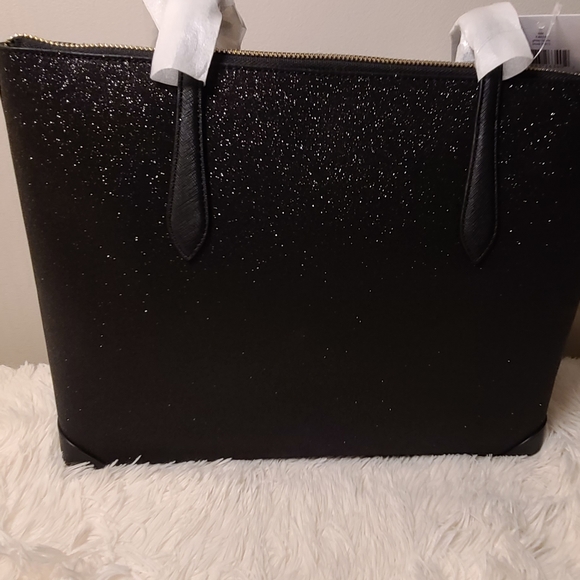 NWT Kate Spade Black Glitter Tote (new)(AUTHENTIC) - Picture 3 of 5